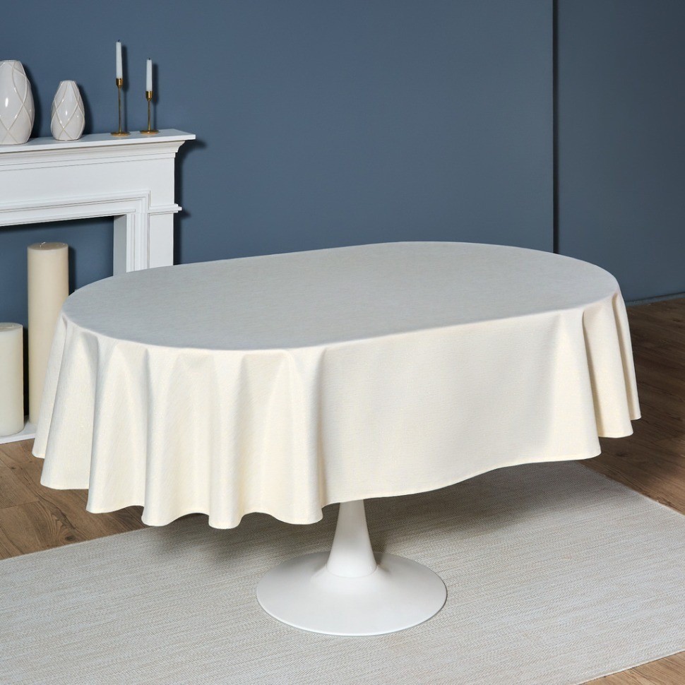 Скатерть  160х220 cm овальная, "феерия. золото", цвет: бежевый, tm lefard, полиэстер 100% (кор=20шт. (986-003-28)