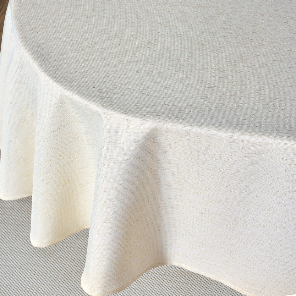 Скатерть  160х220 cm овальная, "феерия. золото", цвет: бежевый, tm lefard, полиэстер 100% (кор=20шт. (986-003-28)