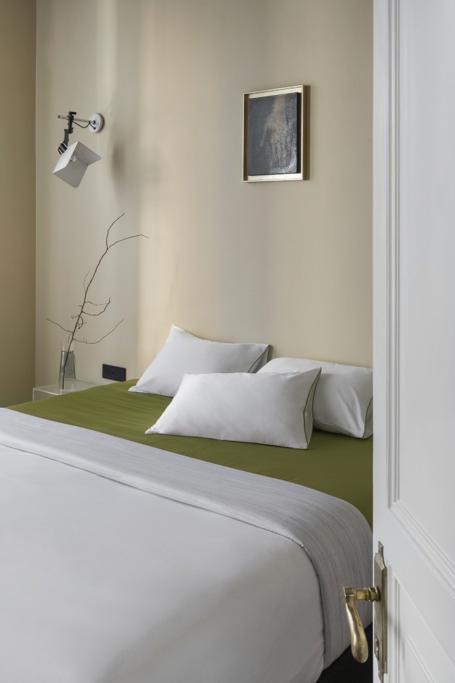 Простыня из сатина из коллекции meditation, olive, 240х270 см (77748)