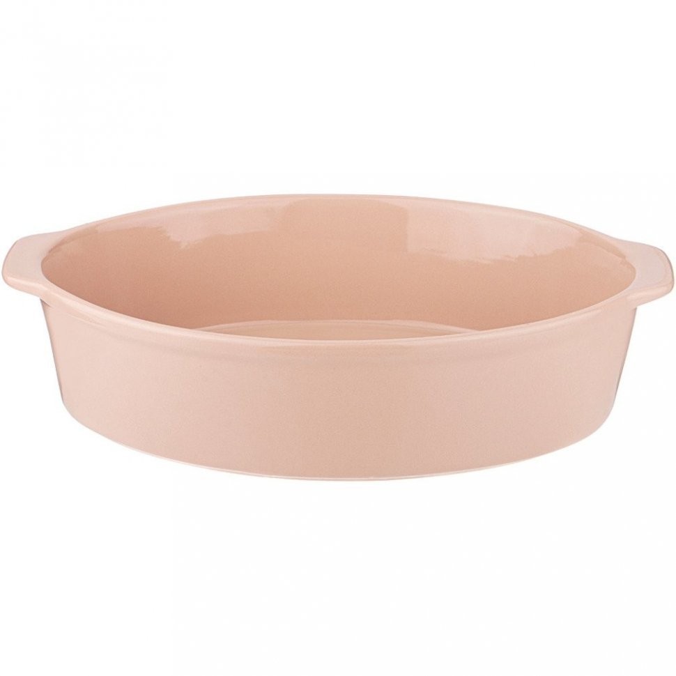 Блюдо для запекания и выпечки овальное 32,5*22*8 см бежевое без декора Agness (777-061)