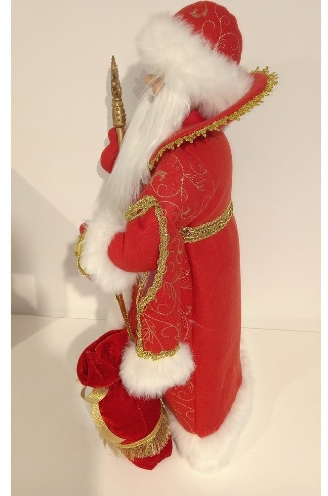 Дед мороз в красной шубе и белой шапке 60 см (84674)