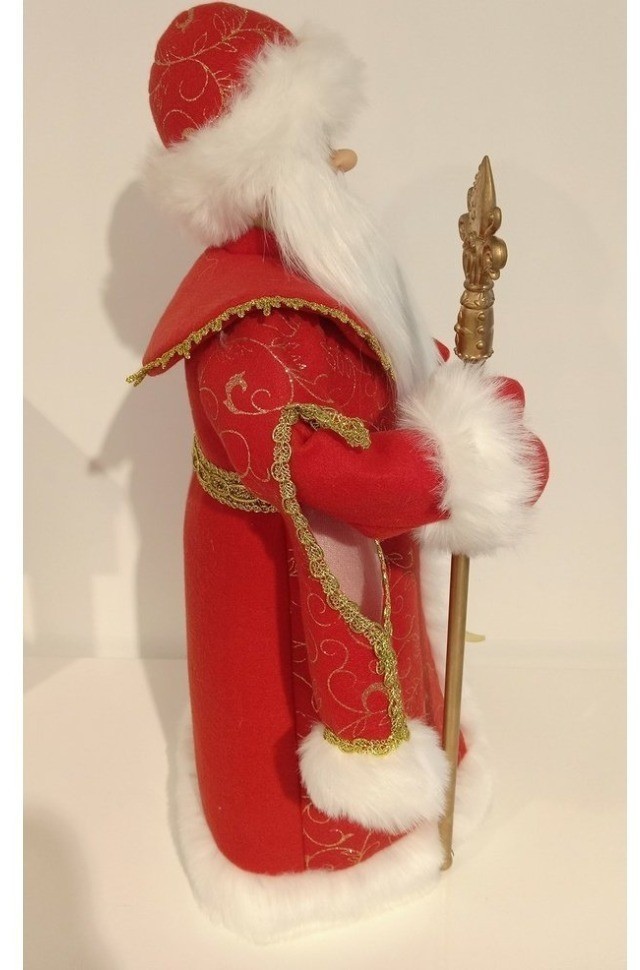 Дед мороз в красной шубе и белой шапке 60 см (84674)