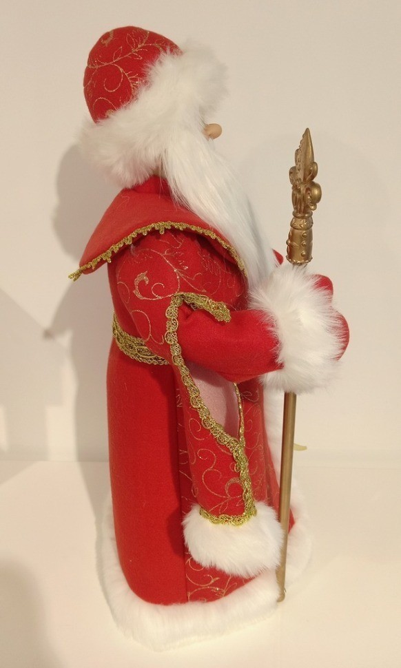 Дед мороз в красной шубе и белой шапке 60 см (84674)