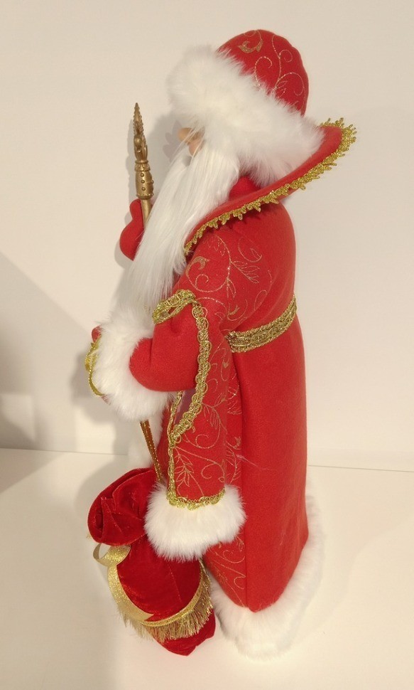 Дед мороз в красной шубе и белой шапке 60 см (84674)