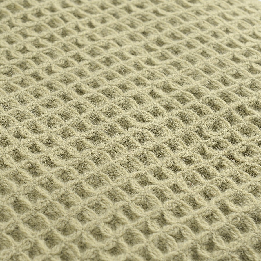 Плед из шерсти травянисто-зеленого цвета из коллекции essential, 130х180 см (77087)