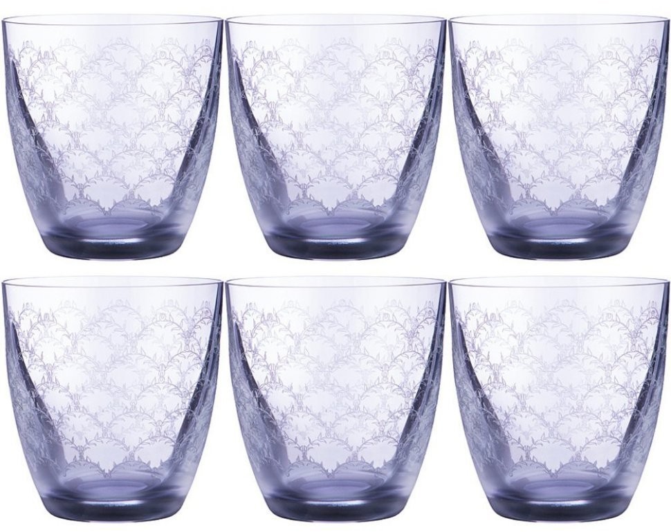Набор стаканов для виски "elisabeth blue smoke" из 6 шт. 300 мл. высота=9,5 см. Bohemia Crystal (674-746)