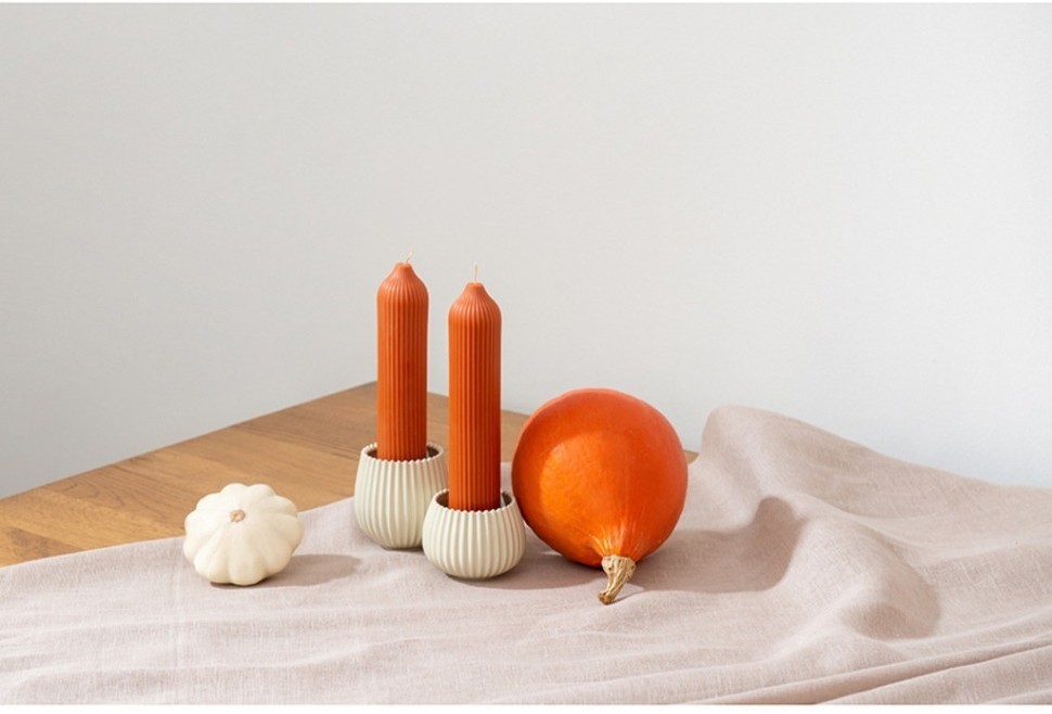 Свеча декоративная оранжевого цвета из коллекции edge, 25,5см (74330)