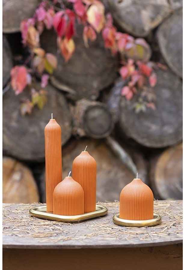 Свеча декоративная оранжевого цвета из коллекции edge, 25,5см (74330)
