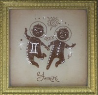 Картина Близнецы малые с кристаллами Swarovski (1715)