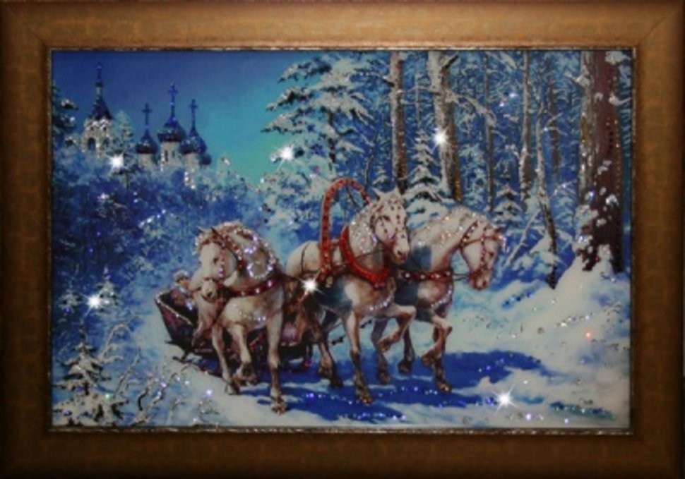 Картина Тройка с кристаллами Swarovski (1296)