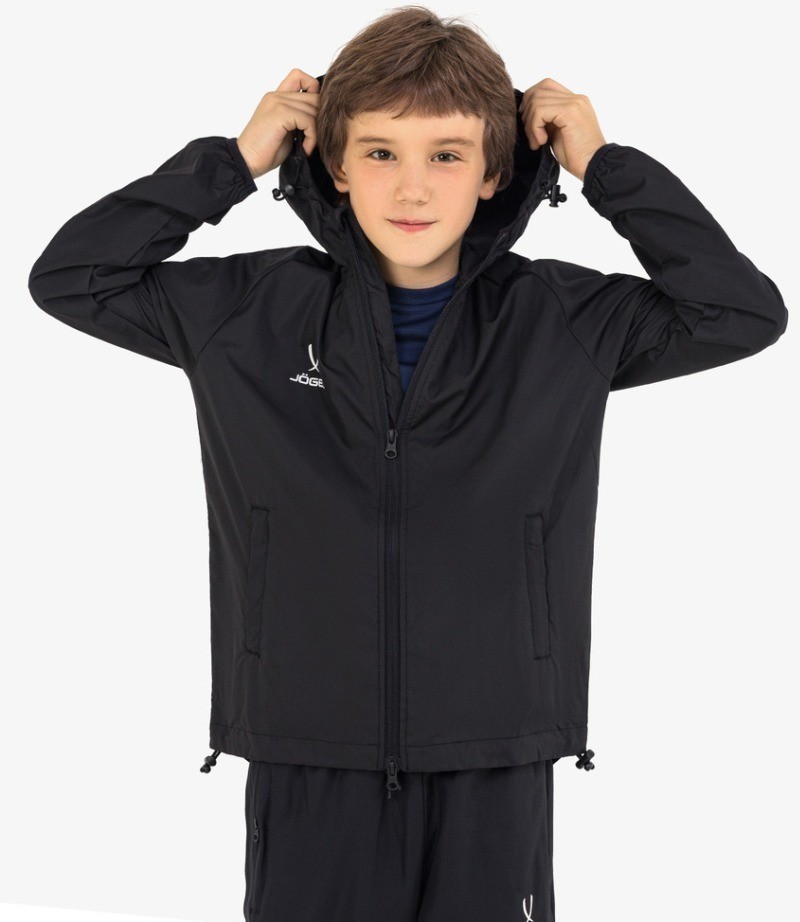 Куртка ветрозащитная JOGEL CAMP Rain Jacket, черный, детский (2095811)