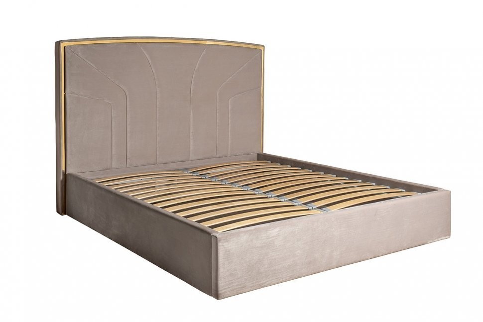 Кровать Lancy 180см, велюр серый 200*220*146см (TT-00009831)