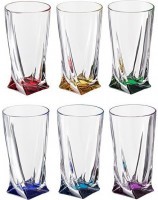 Набор стаканов для сока из 6 шт. &quot;квадро декорейшн 72r93&quot; 350 мл. высота=15 см. Crystalite Bohemia (669-048)