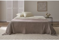 Покрывало вафельное из хлопка серо-бежевого цвета из коллекции essential, 180х250 см (77458)