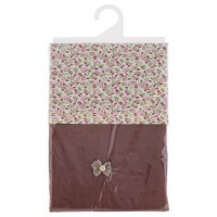 Набор полотенец из 2шт &quot;кокетка&quot; 50х30см ,коричневый+цветы, 100%лён+100%хлопок SANTALINO (850-605-13)