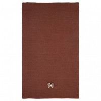 Набор полотенец из 2шт &quot;кокетка&quot; 50х30см ,коричневый+цветы, 100%лён+100%хлопок SANTALINO (850-605-13)