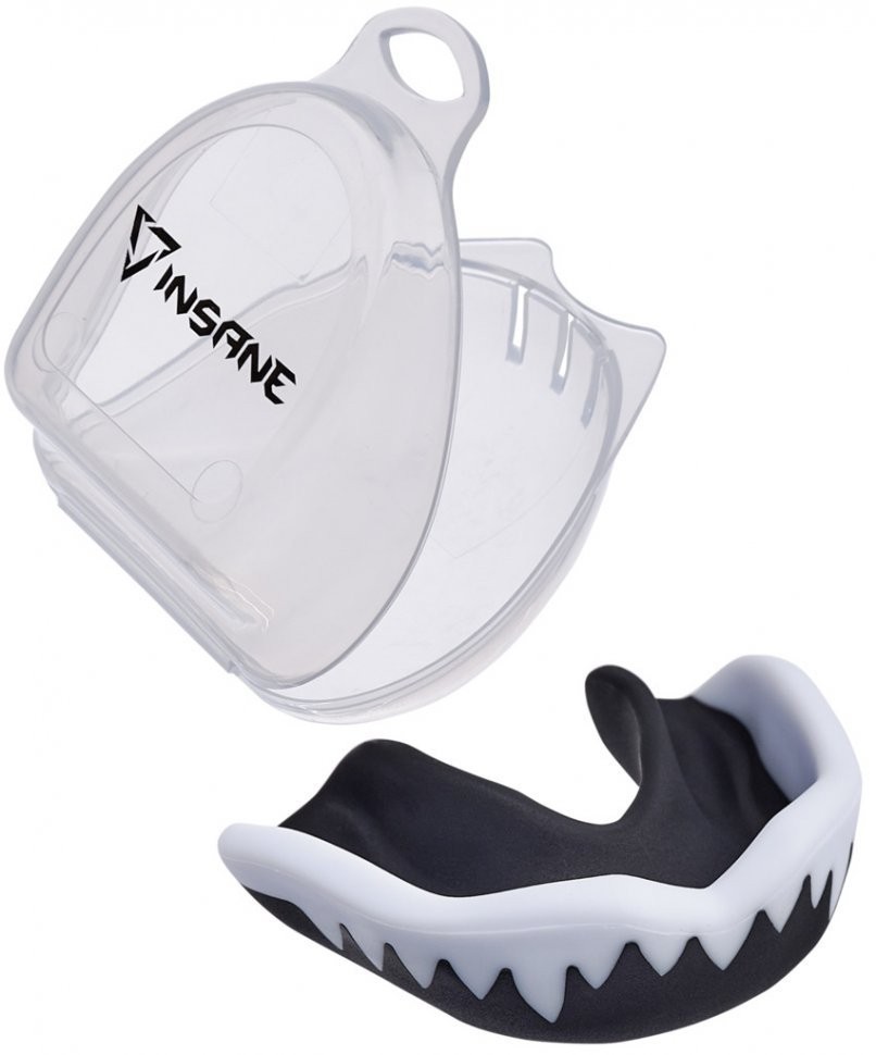 Капа 1-челюстная INSANE JAGUAR, ЭВА, черный/белый, взрослый (2101023)