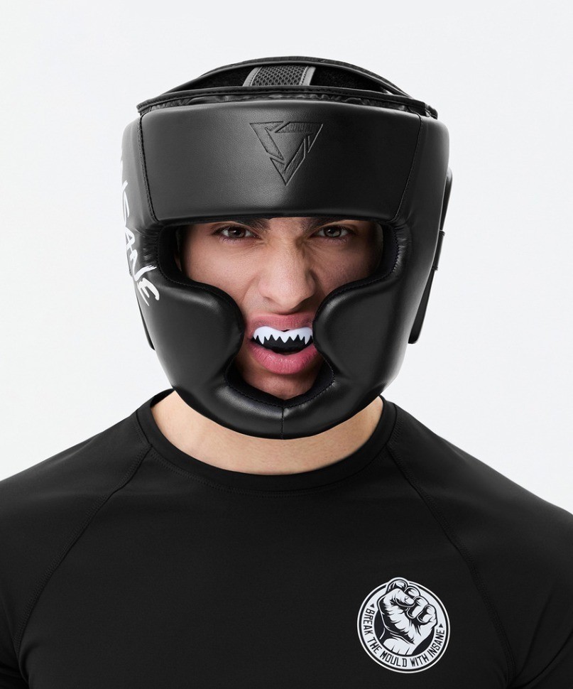 Капа 1-челюстная INSANE JAGUAR, ЭВА, черный/белый, взрослый (2101023)