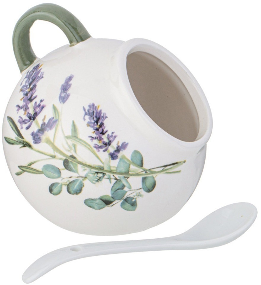 Солонка с ложкой agness "лаванда" 9,5*10 см 170 мл (358-2158)