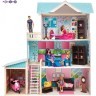 Деревянный кукольный домик "Беатрис Гранд", с мебелью 11 предметов в наборе и с гаражом, для кукол 30 см (PD318-12)