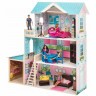 Деревянный кукольный домик "Беатрис Гранд", с мебелью 11 предметов в наборе и с гаражом, для кукол 30 см (PD318-12)