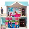 Деревянный кукольный домик "Беатрис Гранд", с мебелью 11 предметов в наборе и с гаражом, для кукол 30 см (PD318-12)