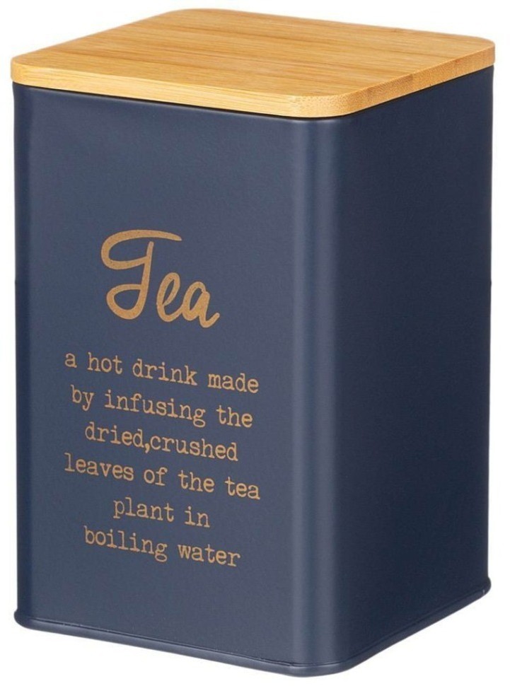 Емкость для сыпучих продуктов agness  "navy style" "чай"  1,1 л 10*10*14 см цвет: ночной синий (790-307)
