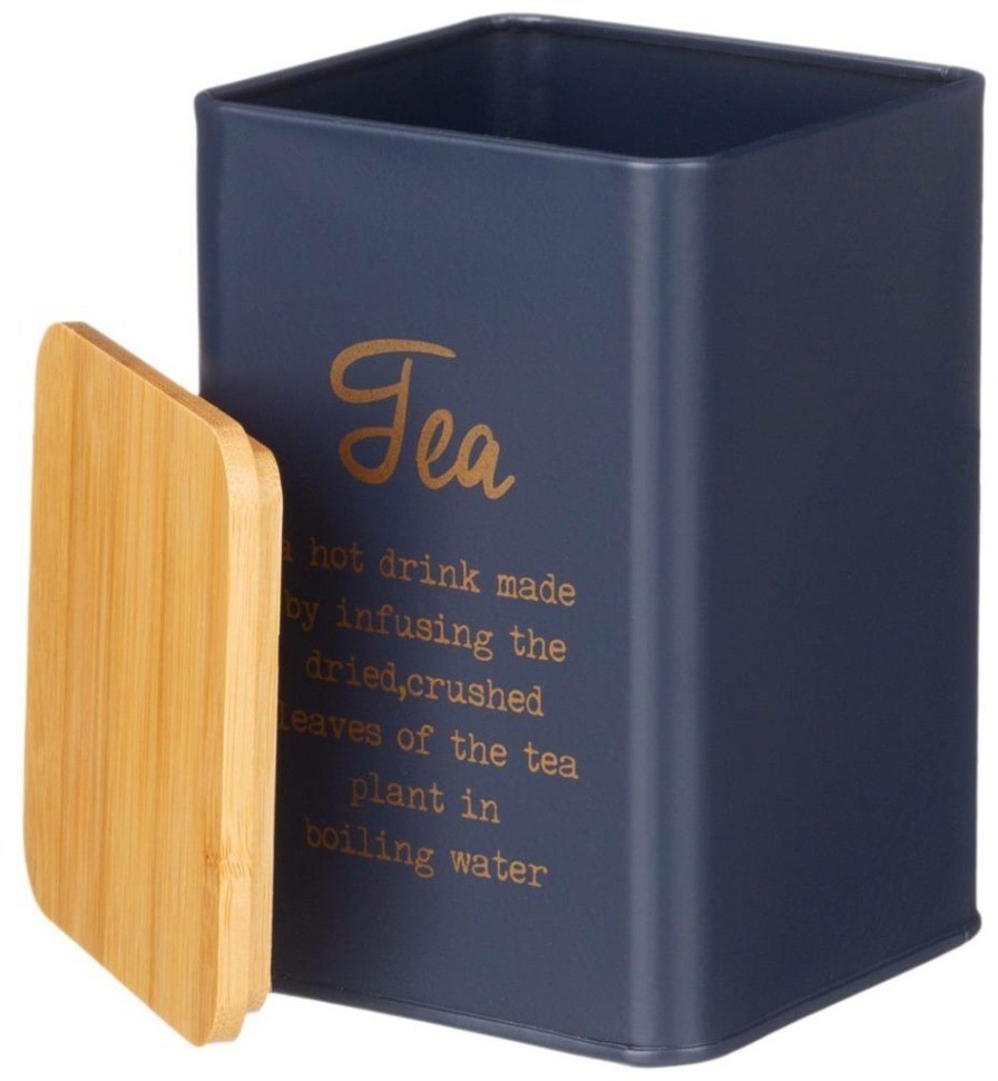 Емкость для сыпучих продуктов agness  "navy style" "чай"  1,1 л 10*10*14 см цвет: ночной синий (790-307)