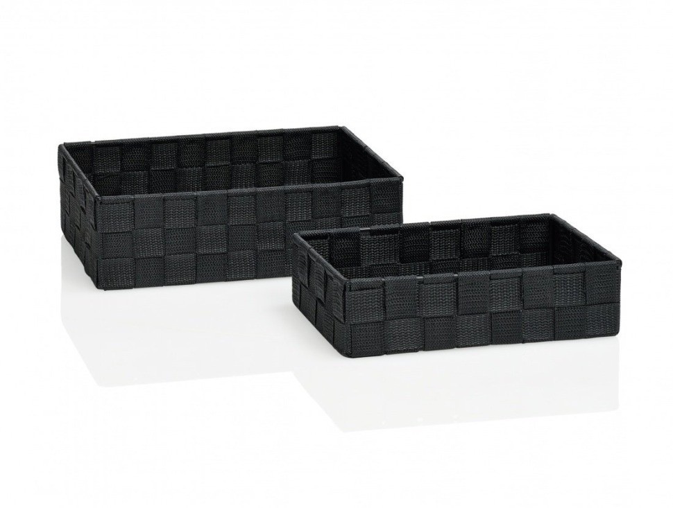 Andrea House Набор из двух прямоугольных корзин текстиль серый BA64197