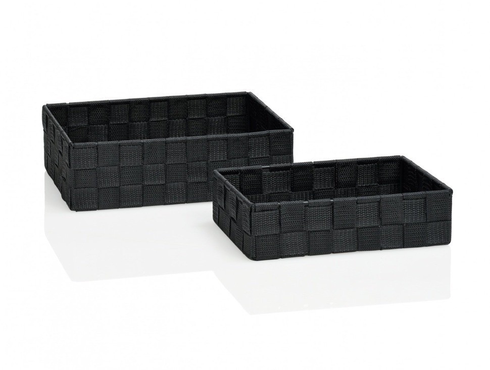 Andrea House Набор из двух прямоугольных корзин текстиль серый BA64197