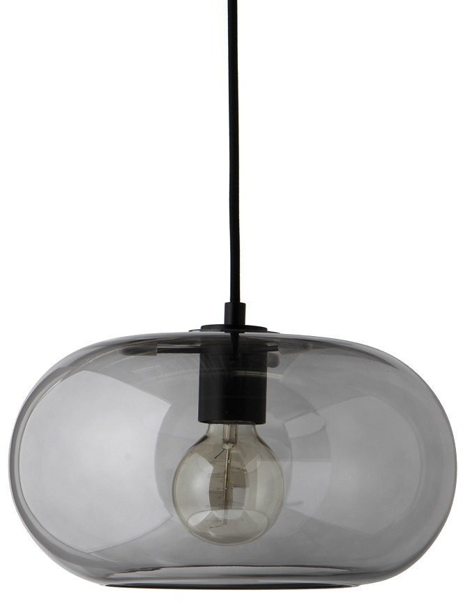 Лампа подвесная kobe, 17хD30 см, дымчатое стекло, черный цоколь, шнур 250 см (68007)
