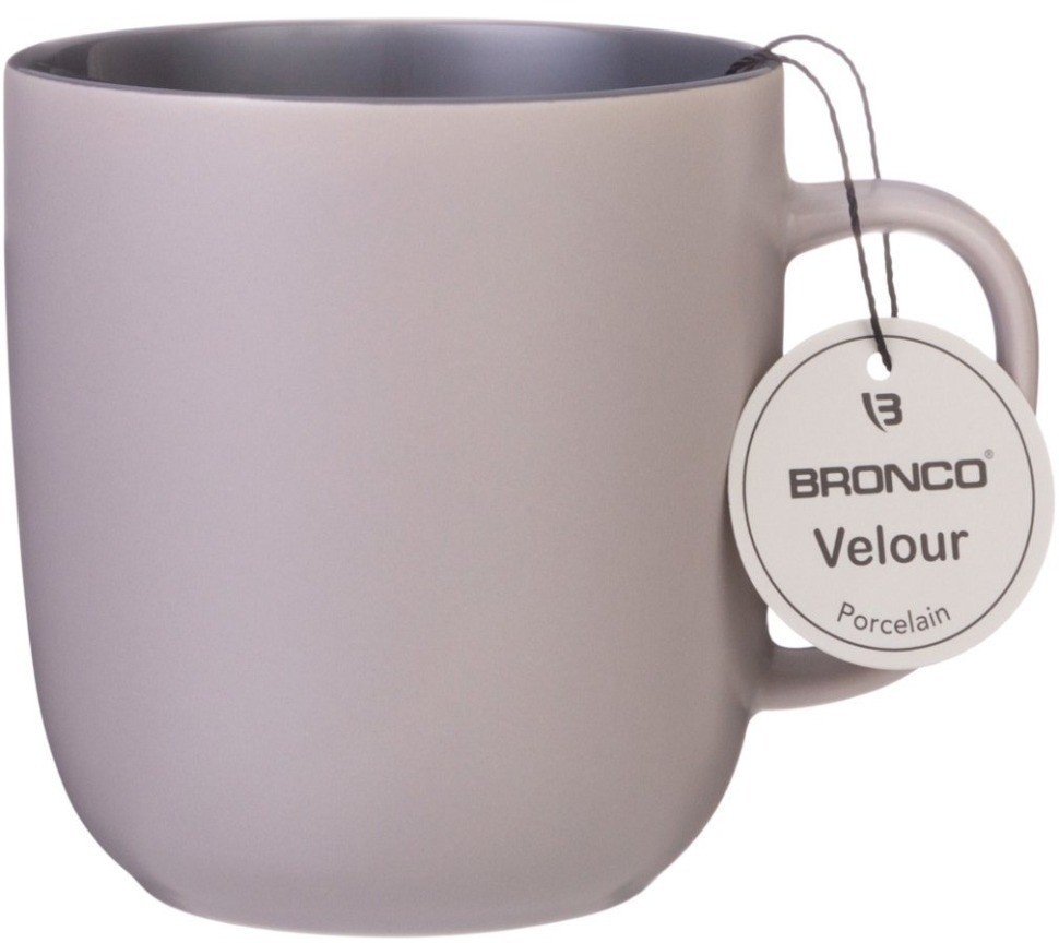 Кружка bronco "velour" 400 мл серая (407-141)