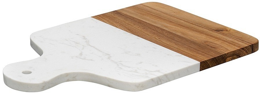 Доска сервировочная marm, 21,5х33,5 см, белый мрамор/акация (75935)