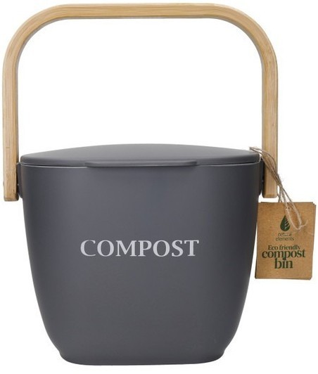 Ведро для пищевых отходов с герметичной крышкой Natural Elements Bamboo Kitchen NECOMPGRY