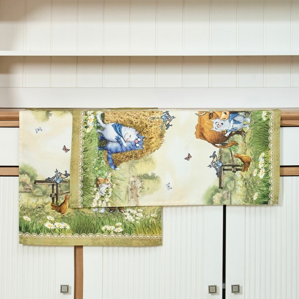 Набор полотенец 2 шт "синие коты. про любовь ",40х60 см, 100% хлопок,твил, беж Lefard (850-720-62)