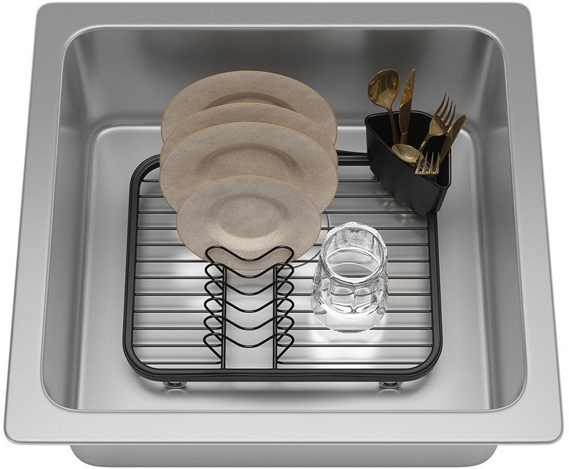 Сушилка для посуды sinkin, 28х14х35,5 см, черная (79164)