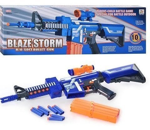 Автомат "BlazeStorm" с мягкими пулями на батарейках - 7054