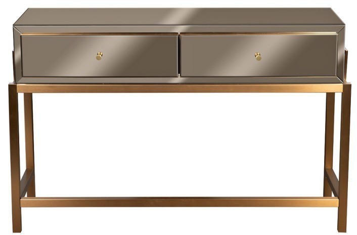 Консоль 2 ящика зеркало бронза/золото 120*42*76 см (TT-00013507)