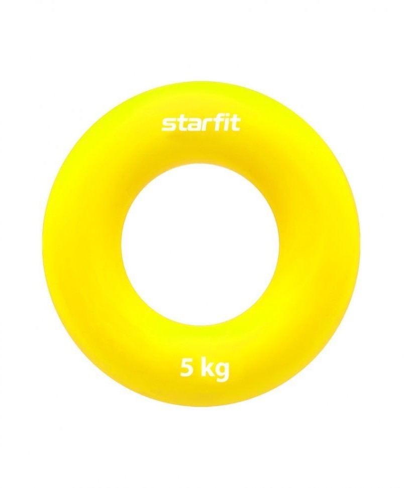 Эспандер кистевой ES-403 "Кольцо", диаметр 7 см, 5 кг, силикогель, желтый (1121038)