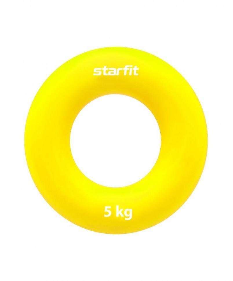 Эспандер кистевой ES-403 "Кольцо", диаметр 7 см, 5 кг, силикогель, желтый (1121038)