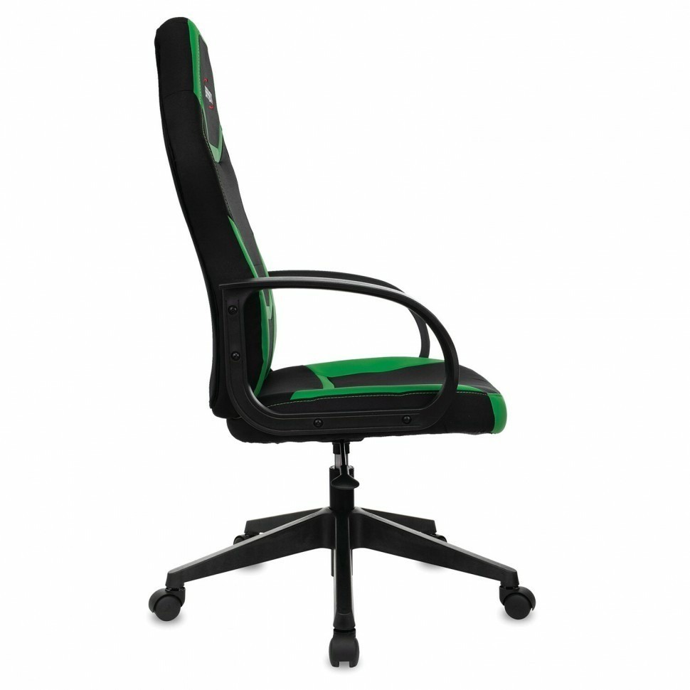 Кресло компьютерное BRABIX Alpha GM-018 ткань/экокожа черное/зеленое 532639 (94615)