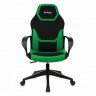Кресло компьютерное BRABIX Alpha GM-018 ткань/экокожа черное/зеленое 532639 (94615)