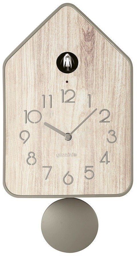 Часы настенные с маятником qq-up, серо-бежевые (75631)