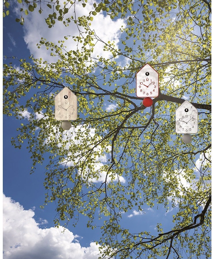 Часы настенные с маятником qq-up, серо-бежевые (75631)