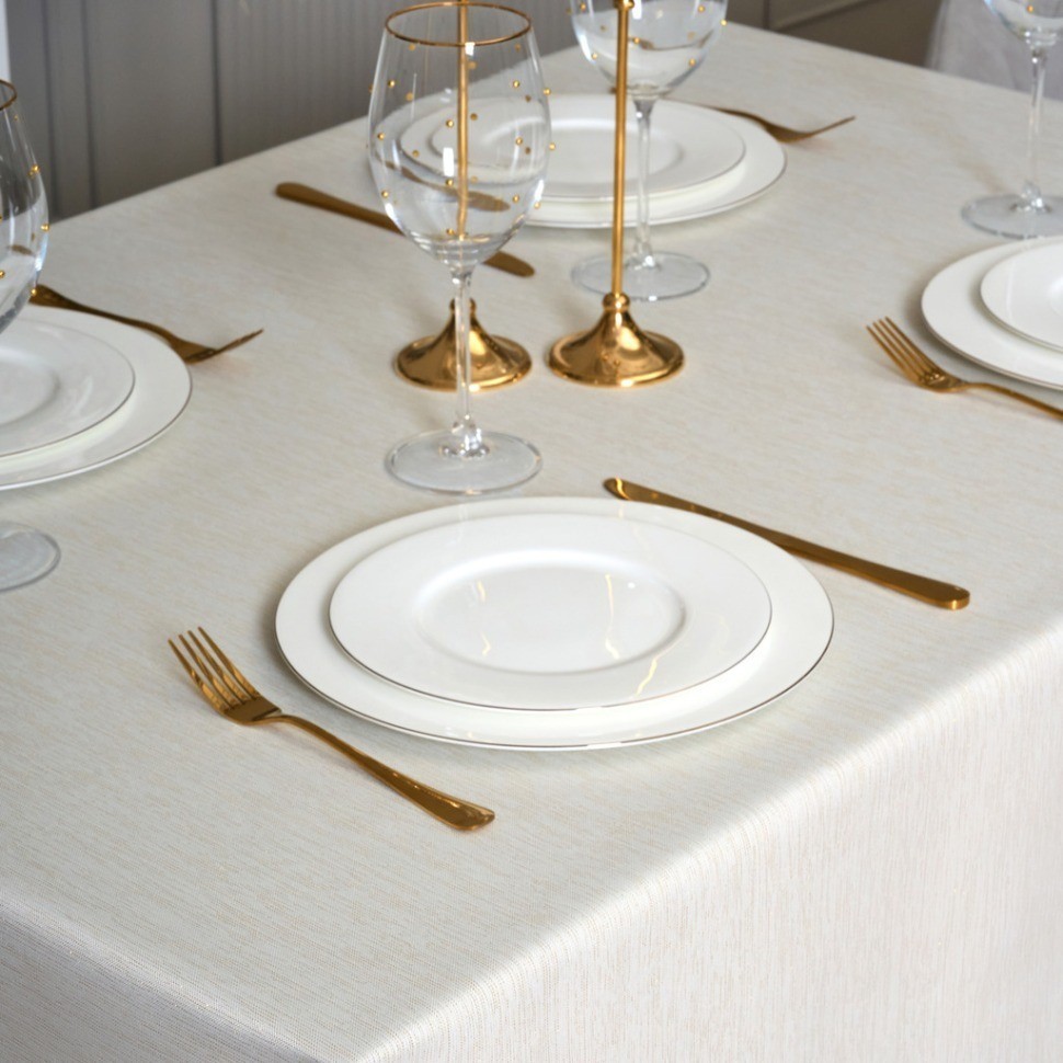 Скатерть 110х140 cm прямоугольная, "феерия. золото", цвет: бежевый, tm lefard, полиэстер 100% (кор=3 (986-003-19)