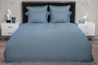 Комплект постельного белья Муар, бамбук,сине-зеленый, Двуспальный евро (200*220) (TT-00014569)
