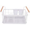 Сушилка для посуды с деревянными ручками белая 36*26*16,5 см (кор-6шт) Agness (917-100)