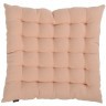 Подушка стеганая на стул из умягченного льна розово-пудрового цвета из коллекции essential, 40х40 см (66961)