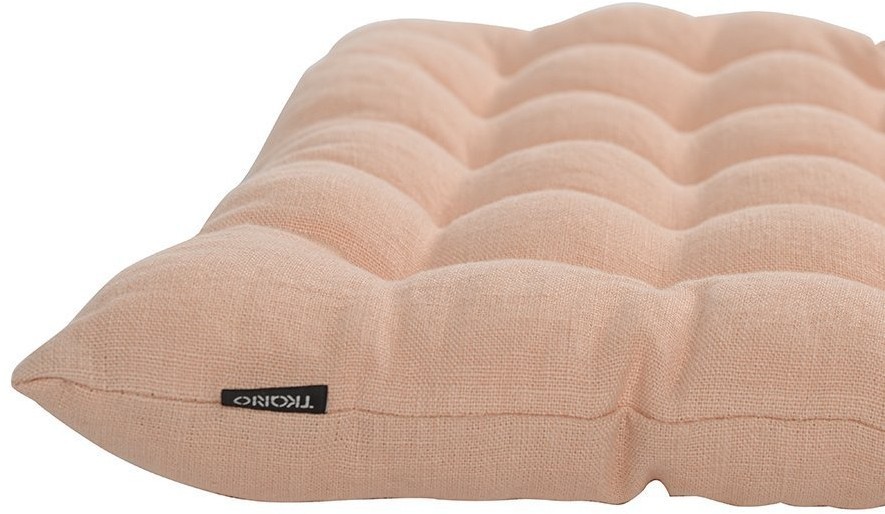 Подушка стеганая на стул из умягченного льна розово-пудрового цвета из коллекции essential, 40х40 см (66961)