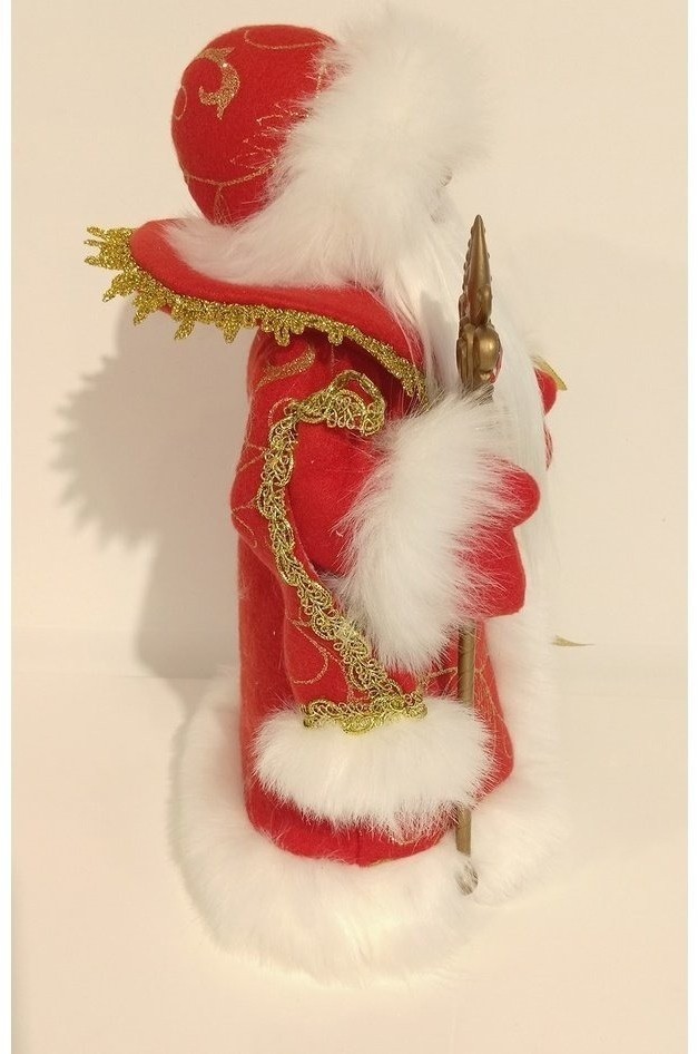 Дед мороз в красной шубе и белой шапке 30 см (84672)